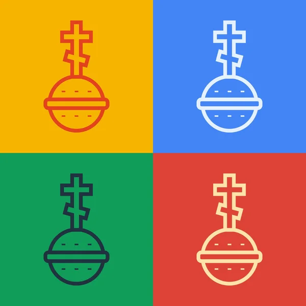 Христианский Крест Икона Цветном Фоне Церковный Крест Вектор — стоковый вектор