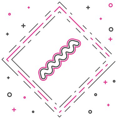 Beyaz arkaplanda çizgi virüsü simgesi izole edildi. Corona virüsü 2019-nCoV. Bakteri ve mikroplar, hücre kanseri, mikrop, mantar. Renkli taslak konsepti. Vektör İllüstrasyonu