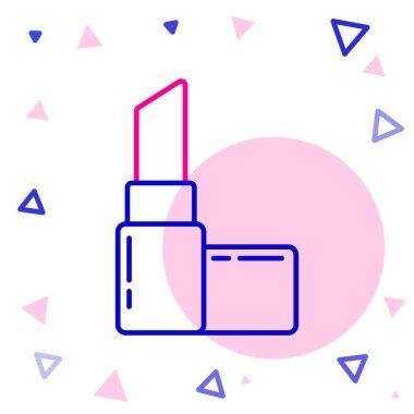 Beyaz arkaplanda çizgi ruj simgesi izole edildi. 8 Mart. Uluslararası Mutlu Kadınlar Günü. Renkli taslak konsepti. Vektör İllüstrasyonu