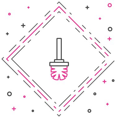 Tuvalet fırçası simgesi beyaz arkaplanda izole edildi. Renkli taslak konsepti. Vektör