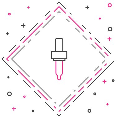 Hat Pipette simgesi beyaz arkaplanda izole edildi. Tıbbi, kozmetik, kimya laboratuvarı ekipmanları. Renkli taslak konsepti. Vektör