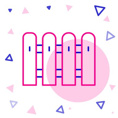 Hat Bahçesi ahşap ikonu beyaz arka planda izole edilmiş. Renkli taslak konsepti. Vektör