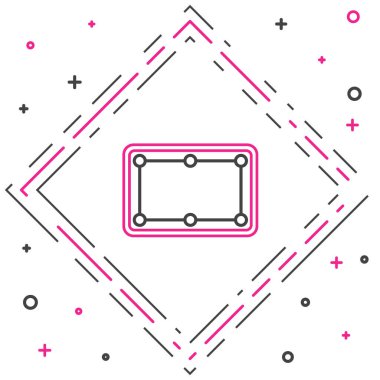 Çizgi bilardo masası simgesi beyaz arkaplanda izole edildi. Bilardo masası. Renkli taslak konsepti. Vektör