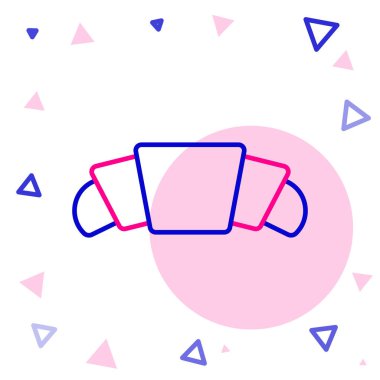 Croissant çizgisi simgesi beyaz arkaplanda izole edildi. Renkli taslak konsepti. Vektör