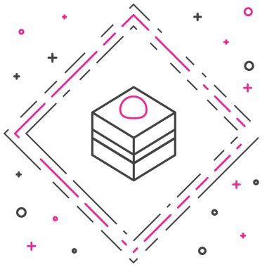 Brownie çikolatalı kek ikonu beyaz arka planda izole edilmiş. Renkli taslak konsepti. Vektör