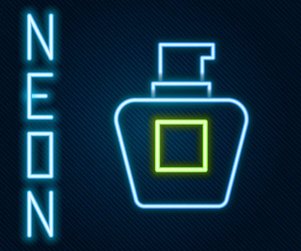 Gloeiende neon lijn Cream of lotion cosmetische buis pictogram geïsoleerd op zwarte achtergrond. Lichaamsverzorging producten voor vrouwen. Kleurrijk concept. Vector — Stockvector