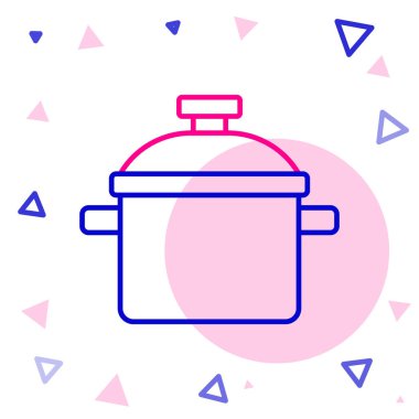 Çizgi Pişirme ikonu beyaz arkaplanda izole edildi. Haşlama ya da güveç besin sembolü. Renkli taslak konsepti. Vektör