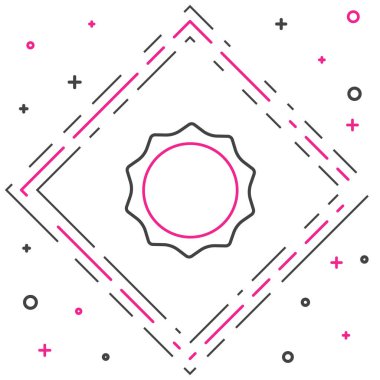 Çizgi Sun simgesi beyaz arkaplanda izole edildi. Renkli taslak konsepti. Vektör