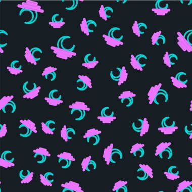 Satır Sunset simgesi siyah arkaplanda izole edilmiş pürüzsüz desen. Vektör