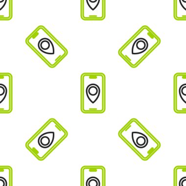 Şehir haritası gezinme simgesinin çizgi bilgileri beyaz arkaplanda izole edilmiş kusursuz desen. Mobil Uygulama Arayüzü tasarımı. Coğrafi konsept. Vektör