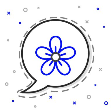 Çizgi Çiçeği simgesi beyaz arkaplanda izole edildi. Renkli taslak konsepti. Vektör