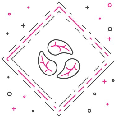 Çizgi Yaprak simgesi beyaz arkaplanda izole edildi. İşaret bırakıyor. Taze doğal ürün sembolü. Renkli taslak konsepti. Vektör