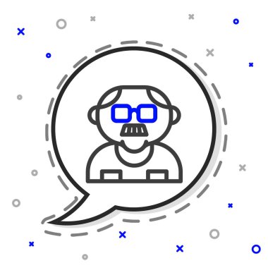 Beyaz arka planda izole edilmiş çizgi büyükbaba simgesi. Renkli taslak konsepti. Vektör