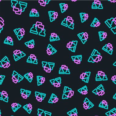 İkinci hatta oturan adamlar siyah arka planda izole edilmiş bir ikon olduğunu söylüyor. Konuşma balonu sohbeti. İleti simgesi. İletişim ya da yorum sohbet sembolü. Vektör