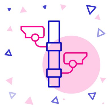 Güvenlik kamerası simgesi beyaz arkaplanda izole edildi. Renkli taslak konsepti. Vektör