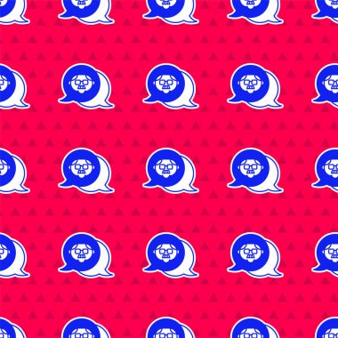 Mavi Büyükbaba simgesi, kırmızı arkaplanda izole edilmiş kusursuz desen. Vektör