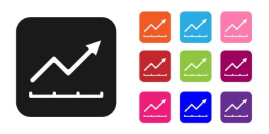 Siyah Finansal büyüme ikonu beyaz arka planda izole edildi. Gelirleri arttırıyorum. Simgeleri renklendirin. Vektör