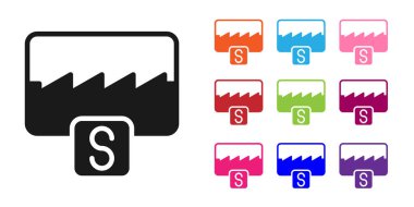 Siyah Müzik Dalga Dengeleyici simgesi beyaz arkaplanda izole edildi. Ses dalgası. Ses dijital dengeleyici teknolojisi, konsol paneli, nabız müzikali. Simgeleri renklendirin. Vektör