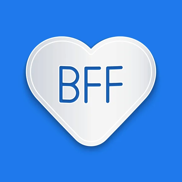 Χαρτί περικοπή BFF ή καλύτερους φίλους για πάντα εικόνα απομονώνονται σε μπλε φόντο. Στυλ χάρτινης τέχνης. Διάνυσμα — Διανυσματικό Αρχείο