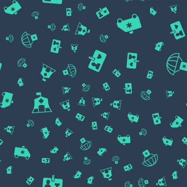 Gönüllü kimlik kartı ya da rozet, acil durum, tıbbi çadır ve insani yardım ayarlayın. Vektör