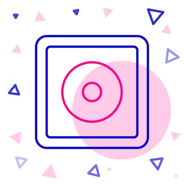 Çizgi bilardo tebeşiri simgesi beyaz arkaplanda izole edildi. Bilardo ıstakası için tebeşir bloğu. Renkli taslak konsepti. Vektör.