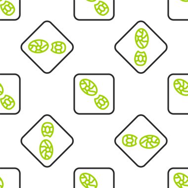 Çizgi insan ayak izi ayakkabı ikonu beyaz arka planda izole edilmiş pürüzsüz desen. Ayakkabı tabanı. Vektör