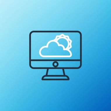 Hat Hava Durumu ikonu mavi arkaplanda izole edildi. Renkli taslak konsepti. Vektör