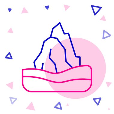 Buz dağı simgesi beyaz arkaplanda izole edildi. Renkli taslak konsepti. Vektör