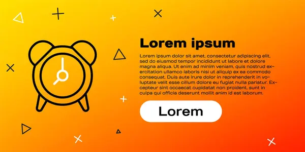 Line Alarm Klocka Ikon Isolerad Gul Bakgrund Vakna Upp Konceptet — Stock vektor