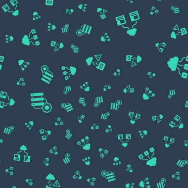 Bulut teknolojisi veri transferini, sunucuyu ve teçhizatı kusursuz şekilde ayarla. Vektör