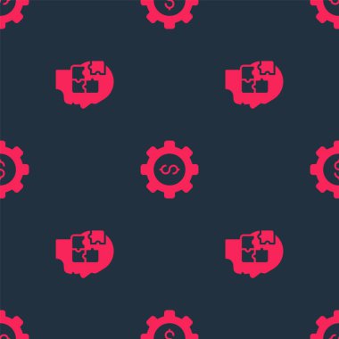 Kafa bulmacaları stratejisi ve dolarla kusursuz desen oluşturun. Vektör