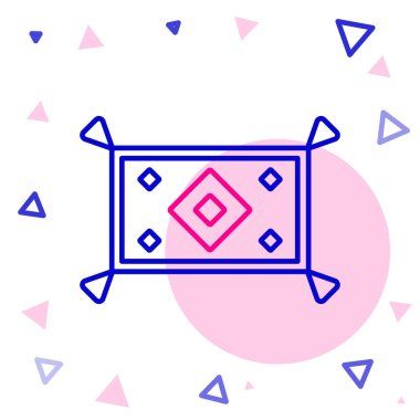 Çizgi Sihirli halı simgesi beyaz arkaplanda izole edildi. Renkli taslak konsepti. Vektör