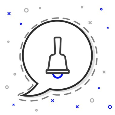 Mutlu Noeller zil ikonu beyaz arka planda izole edildi. Alarm sembolü, servis zili, el zili işareti, uyarı. Renkli taslak konsepti. Vektör