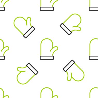 Çizgi Noel eldiveni simgesi beyaz arka planda kusursuz desen izole etti. Vektör