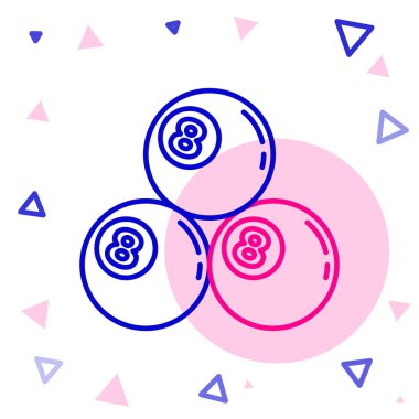 Bilardo bilardo topu. Beyaz arka planda 8 numaralı ikon izole edilmiş. Renkli taslak konsepti. Vektör