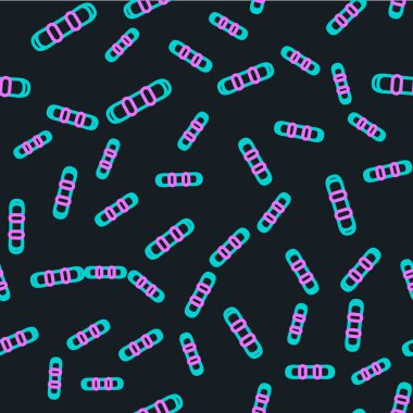 Çizgi Snowboard simgesi siyah arkaplanda izole edilmiş. Snowboard tahtası ikonu. Olağanüstü bir spor. Spor malzemeleri. Vektör