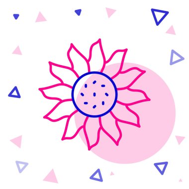 Çizgi Çiçeği simgesi beyaz arkaplanda izole edildi. Renkli taslak konsepti. Vektör