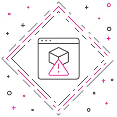 Satır 3D yazıcı simgesi beyaz arkaplanda izole edildi. 3D baskı. Renkli taslak konsepti. Vektör