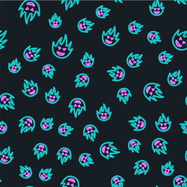 Ateş Hattı simgesi siyah arkaplanda izole edilmiş. Vektör