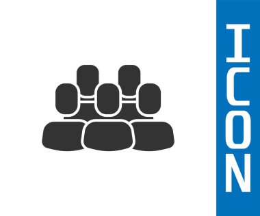 Gri Proje ekibinin üs simgesi beyaz arkaplanda izole edildi. İş analizi ve planlama, danışmanlık, takım çalışması, proje yönetimi. Vektör.