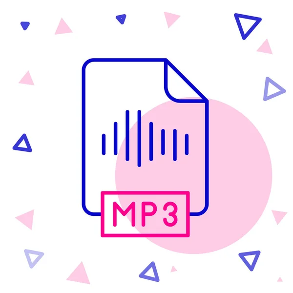 Mp3文件行 下载在白色背景上隔离的Mp3按钮图标 Mp3音乐格式标志 Mp3文件符号 五彩缤纷的概念 — 图库矢量图片