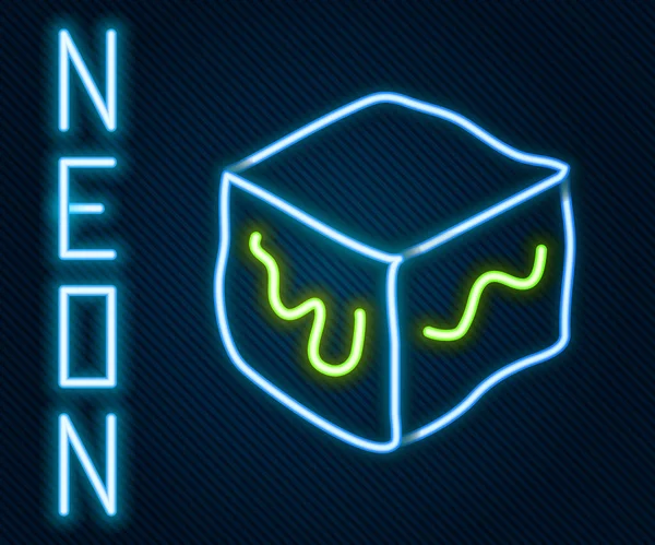 Cubos Isométricos De Neon Azul Brilhante. Tecnologia De Jogos De