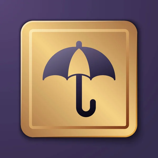 Фиолетовый Классический Элегантный Открытый Зонт Значок Изолирован Фиолетовом Фоне Символ — стоковый вектор