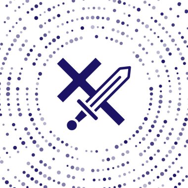 Mavi Haçlı Seferi simgesi beyaz arkaplanda izole edildi. Soyut çember rastgele noktalar. Vektör.