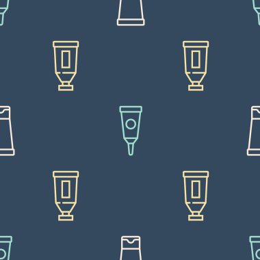 Krem ya da losyon kozmetik tüpünü kusursuz desene ayarlayın. Vektör