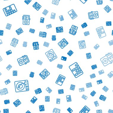 Vinil disk, müzik dengeleyici ve dikişsiz desenli çizgi Vinil oynatıcıyı ayarla. Vektör