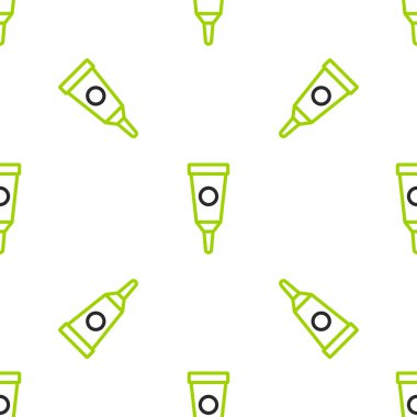 Çizgi krem ya da losyon kozmetik tüp ikonu beyaz arka planda izole edilmiş pürüzsüz desen. Kadınlar için vücut bakım ürünleri. Vektör.