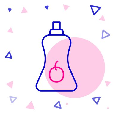 Çizgi sos şişesi simgesi beyaz arkaplanda izole edilmiş. Ketçap, hardal ve fast food için soslu mayonez şişeleri. Renkli taslak konsepti. Vektör