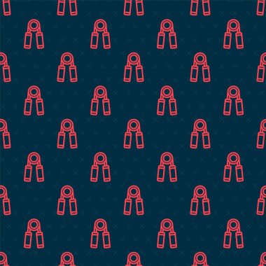 Kırmızı çizgi spor açıcı simgesi siyah arkaplanda izole edilmiş. Spor malzemeleri. Vektör.