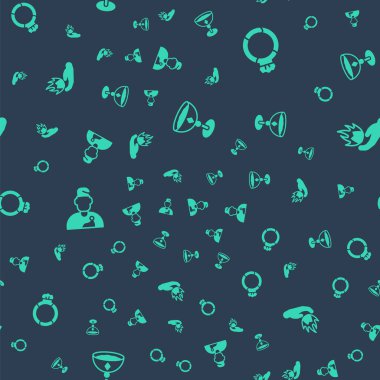 Ortaçağ kadehini, mücevherli sihirli taş yüzüğü Büyücü Büyücüsü ve El 'i kusursuz desen üzerine ateş etmeye hazırla. Vektör